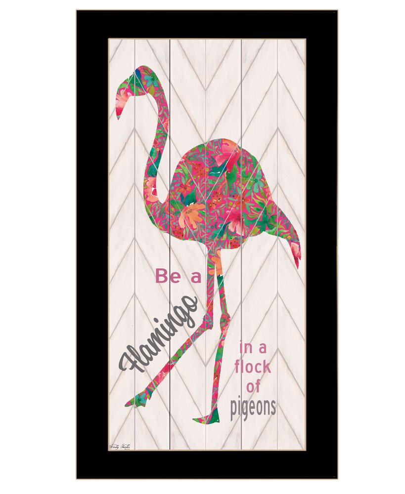 Be A Flamingo Black Framed Wall Art