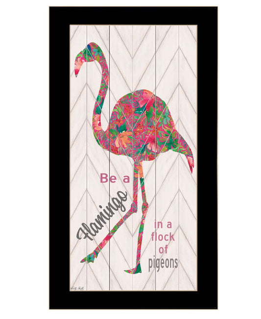 Be A Flamingo Black Framed Wall Art