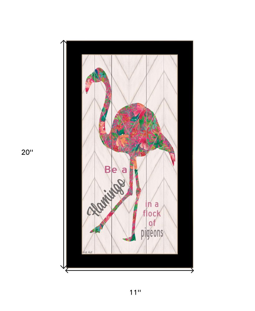 Be A Flamingo Black Framed Wall Art