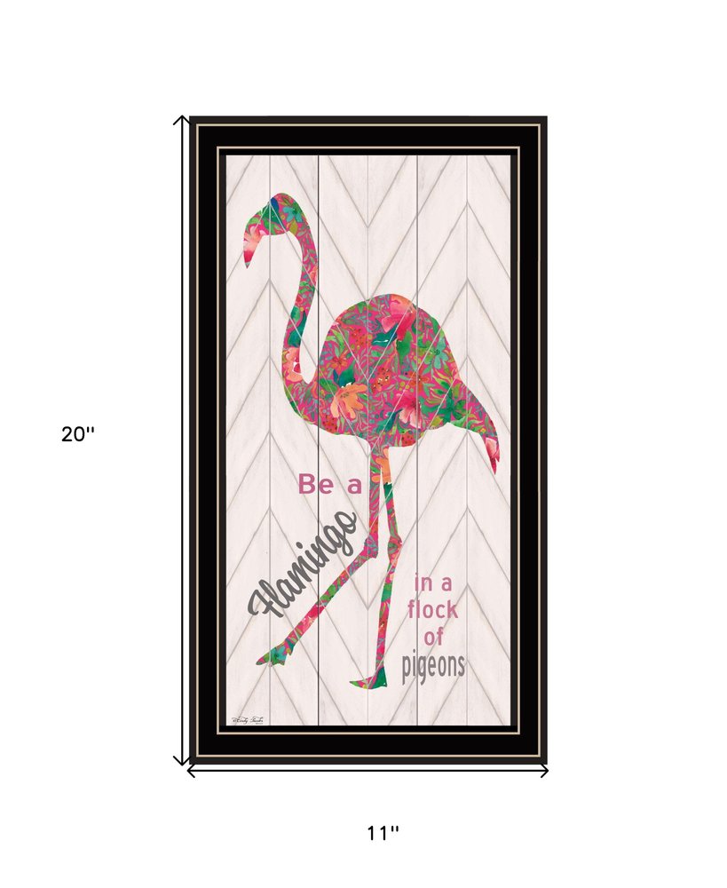 Be A Flamingo Black Framed Wall Art