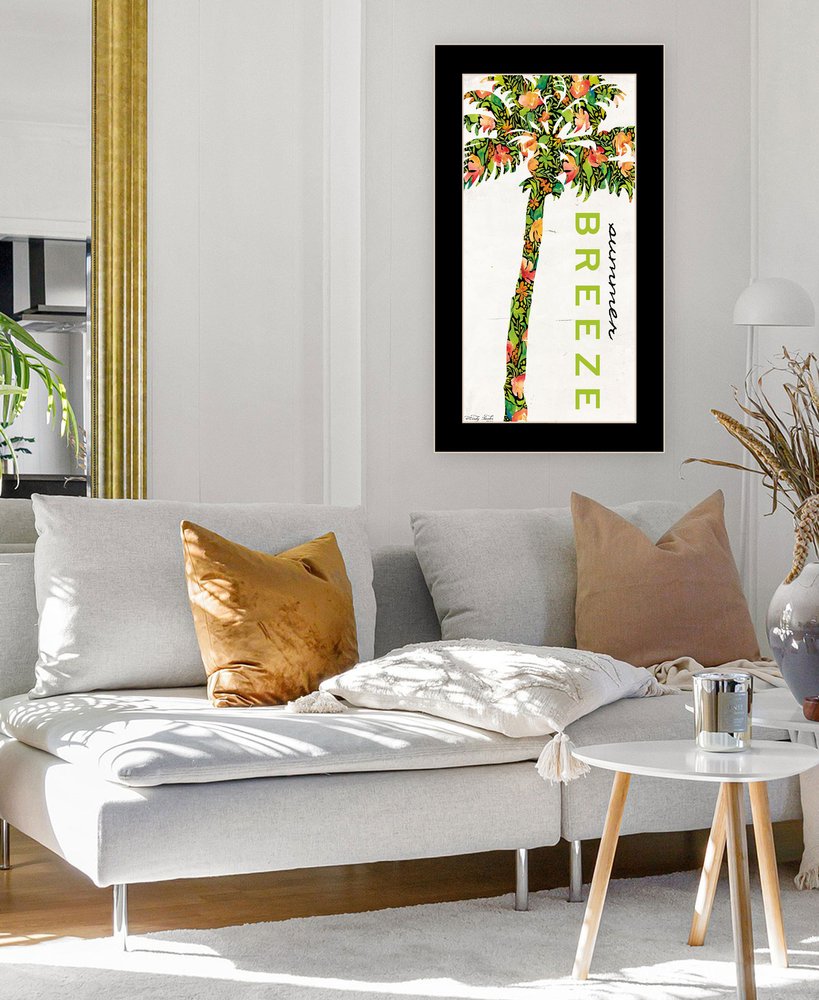 Summer Breeze - Palm Tree Framed Print Wall Art