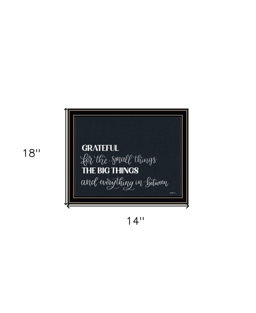 Grateful For Everything Black Framed Print Wall Art