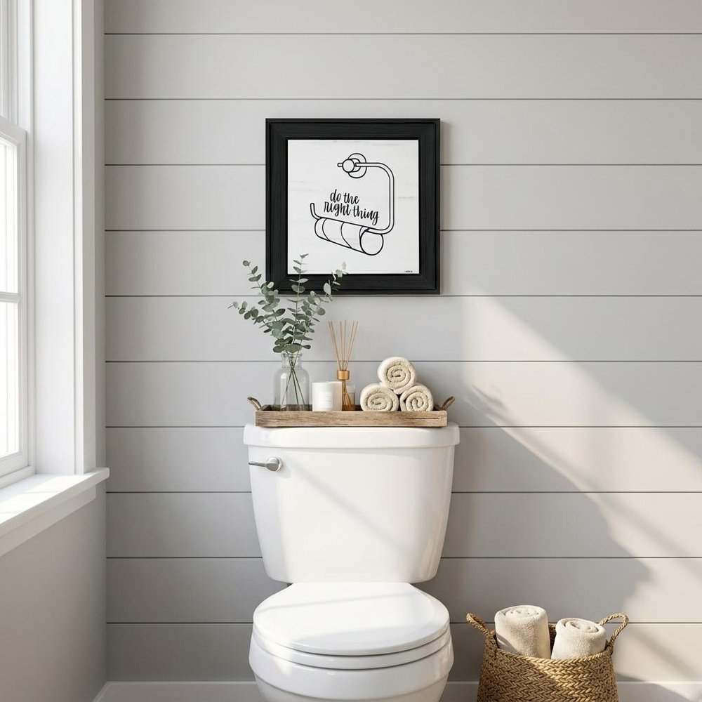 Empty Toilet Paper Roll Black Framed Print Wall Art