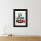 Holiday Travels Black Framed Print Wall Art