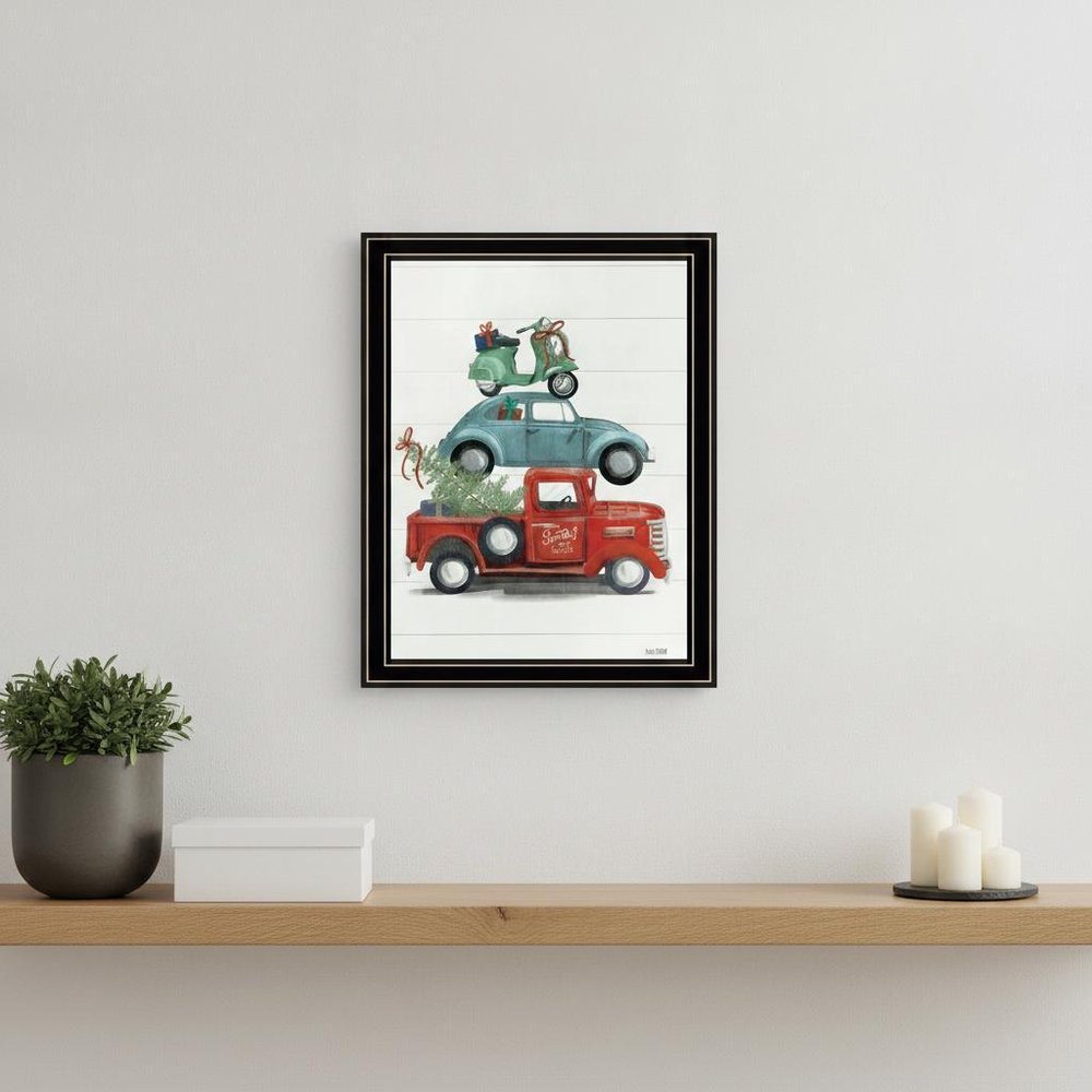 Holiday Travels Black Framed Print Wall Art