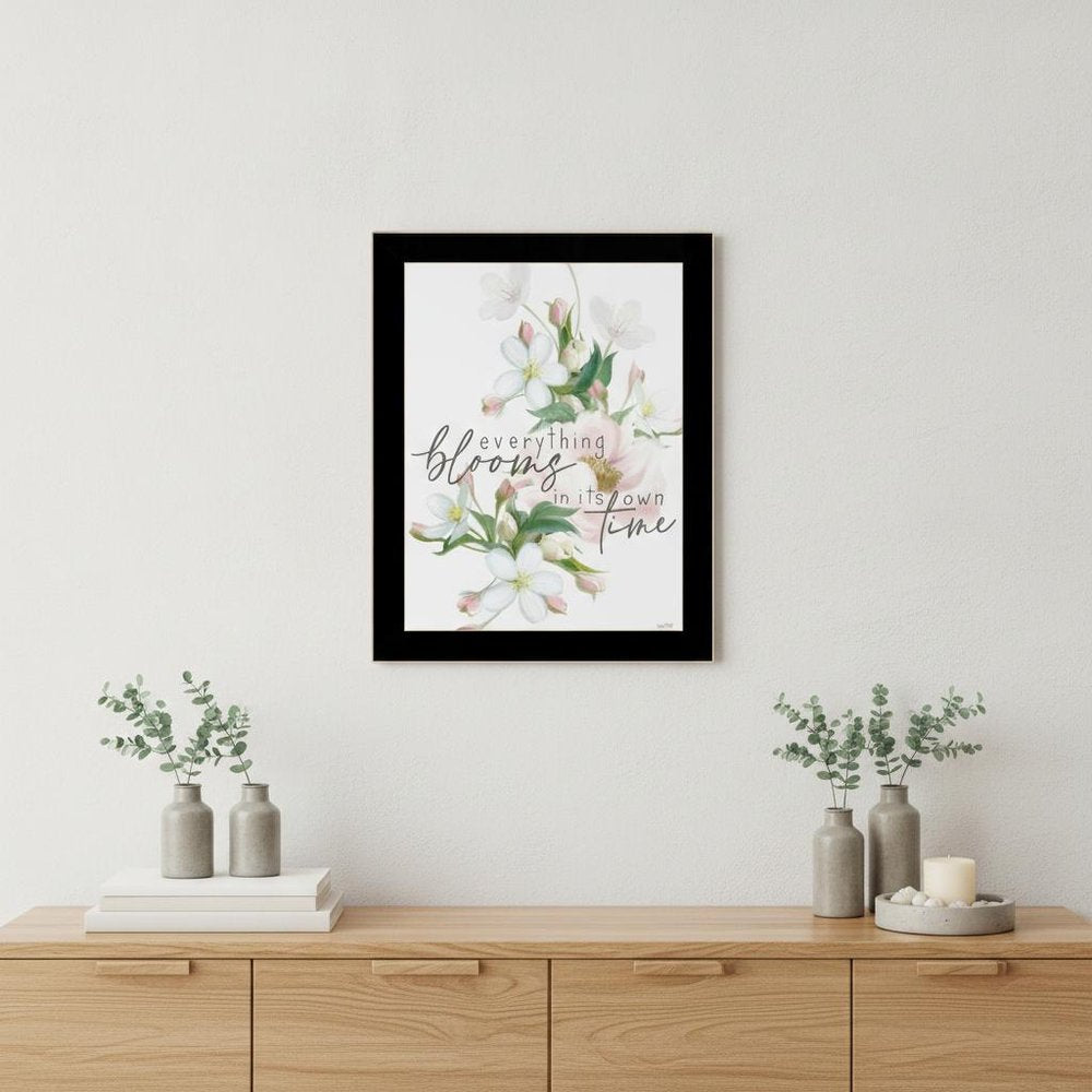 Everything Bloom Black Framed Print Wall Art
