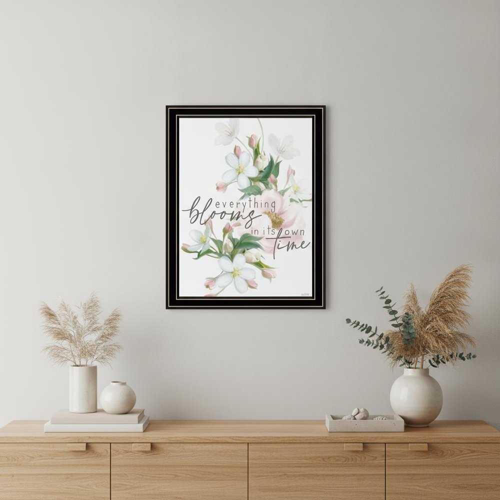 Everything Bloom Black Framed Print Wall Art