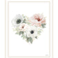 Floral Heart White Framed Print Wall Art