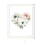 Floral Heart White Framed Print Wall Art