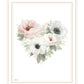 Floral Heart White Framed Print Wall Art