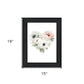 Floral Heart Black Framed Print Wall Art