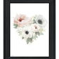 Floral Heart Black Framed Print Wall Art