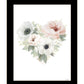 Floral Heart Black Framed Print Wall Art