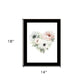 Floral Heart Black Framed Print Wall Art