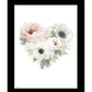 Floral Heart Black Framed Print Wall Art
