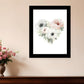 Floral Heart Black Framed Print Wall Art