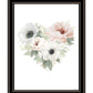 Floral Heart Black Framed Print Wall Art