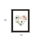 Floral Heart Black Framed Print Wall Art