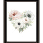 Floral Heart Black Framed Print Wall Art
