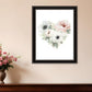 Floral Heart Black Framed Print Wall Art