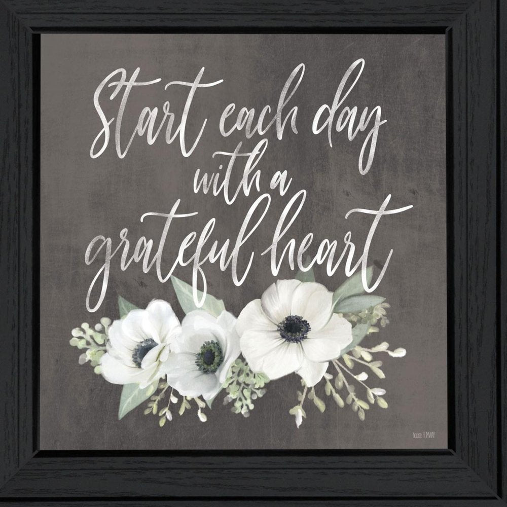 Grateful Heart Black Framed Print Wall Art