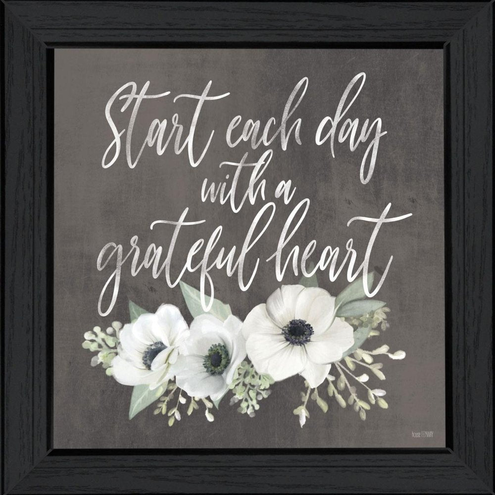 Grateful Heart Black Framed Print Wall Art