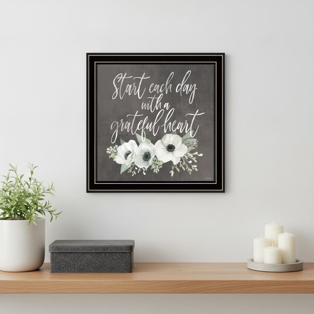 Grateful Heart Black Framed Print Wall Art