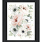 Peony Floral Block Black Framed Print Wall Art