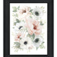 Peony Floral Block Black Framed Print Wall Art