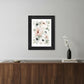 Peony Floral Block Black Framed Print Wall Art