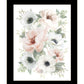 Peony Floral Block Black Framed Print Wall Art