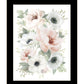 Peony Floral Block Black Framed Print Wall Art