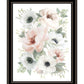 Peony Floral Block Black Framed Print Wall Art