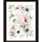 Peony Floral Block Black Framed Print Wall Art