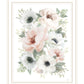 Peony Floral Block Black Framed Print Wall Art