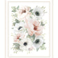 Peony Floral Block Black Framed Print Wall Art