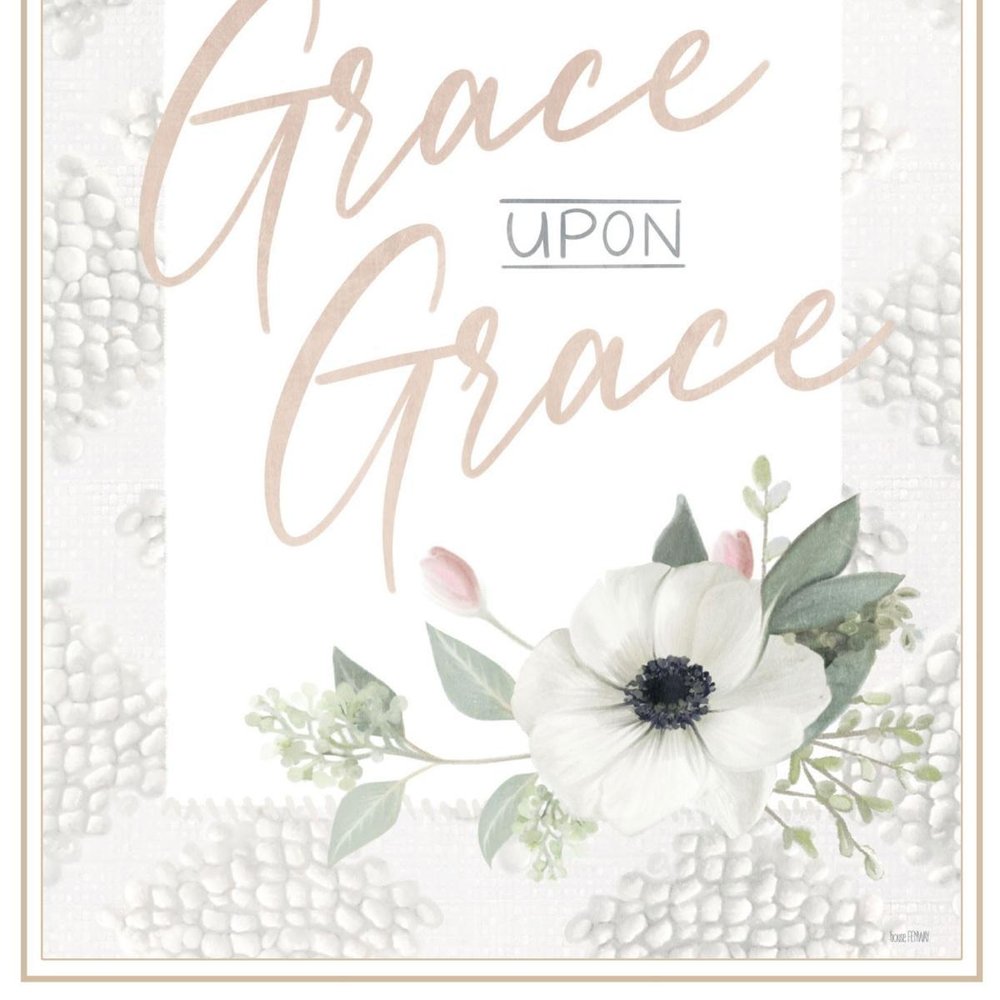 Grace Upon Grace White Framed Print Wall Art