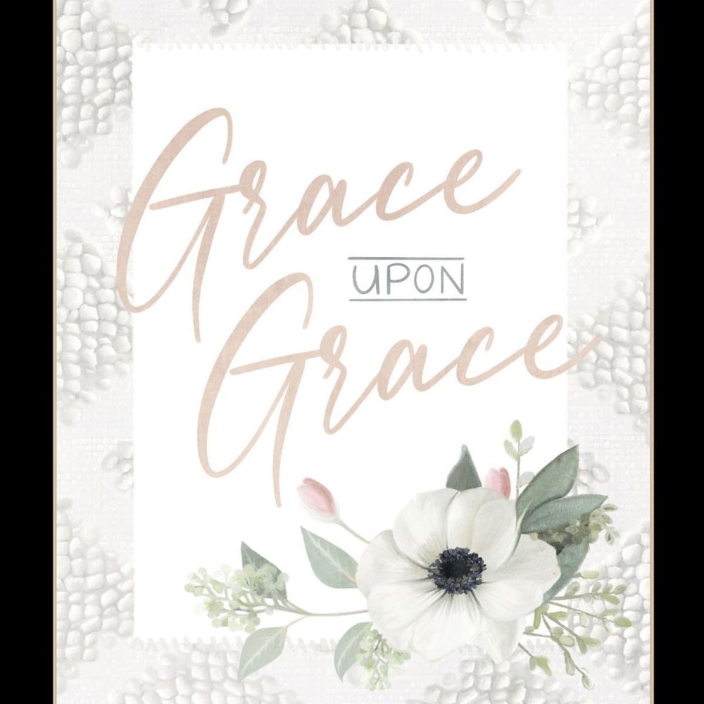 Grace Upon Grace White Framed Print Wall Art