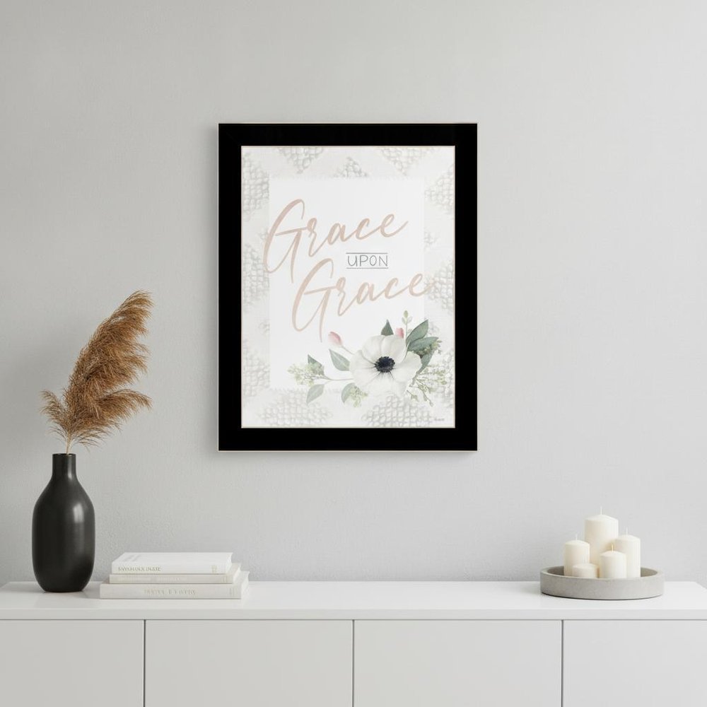 Grace Upon Grace White Framed Print Wall Art
