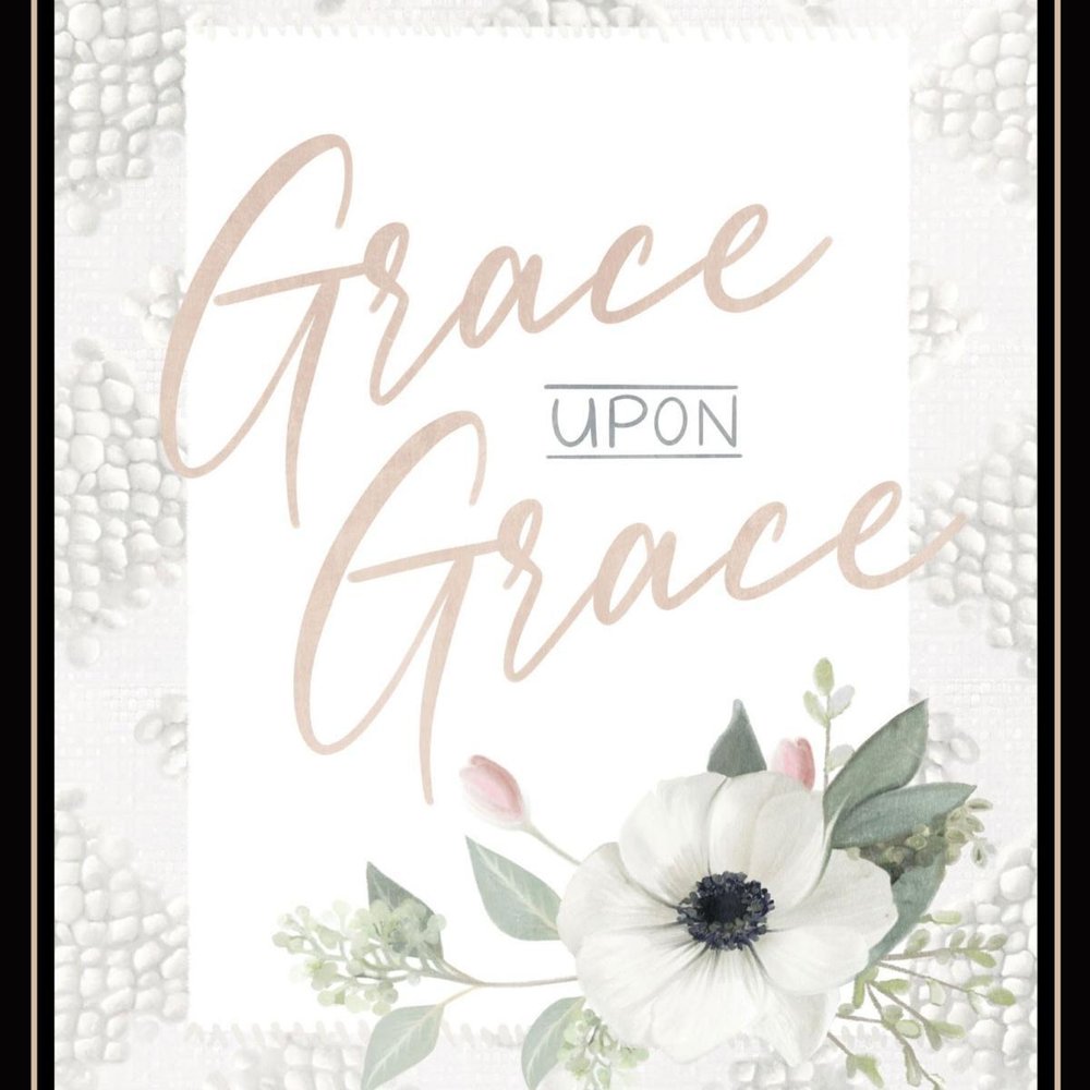 Grace Upon Grace White Framed Print Wall Art