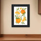 Citrus Orange Botanical Black Framed Print Wall Art