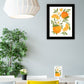Citrus Orange Botanical Black Framed Print Wall Art