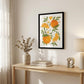 Citrus Orange Botanical Black Framed Print Wall Art
