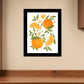 Citrus Orange Botanical Black Framed Print Wall Art