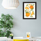 Citrus Orange Botanical Black Framed Print Wall Art