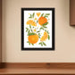 Citrus Orange Botanical Black Framed Print Wall Art