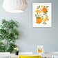 Citrus Orange Botanical Black Framed Print Wall Art