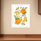 Citrus Orange Botanical Black Framed Print Wall Art