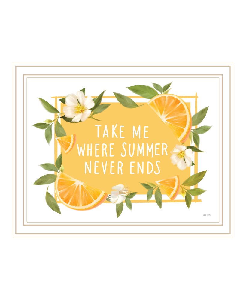 Take Me Where Summer Never Ends Black Framed Print Wall Art