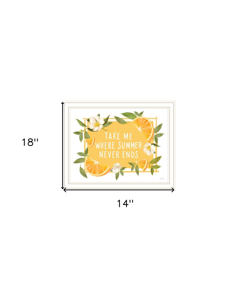 Take Me Where Summer Never Ends Black Framed Print Wall Art